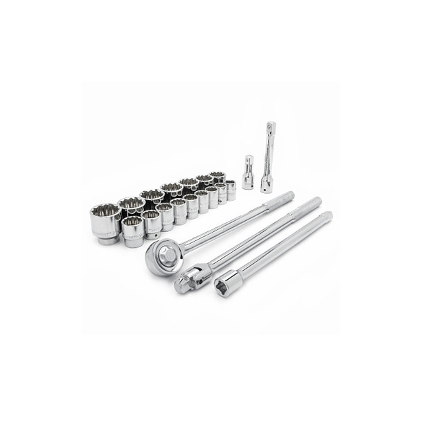 12-point Standard SAE Mechanics Tool Set, 3/4 in Dr, 7/8 in to 2 in Opening, 21-Pc