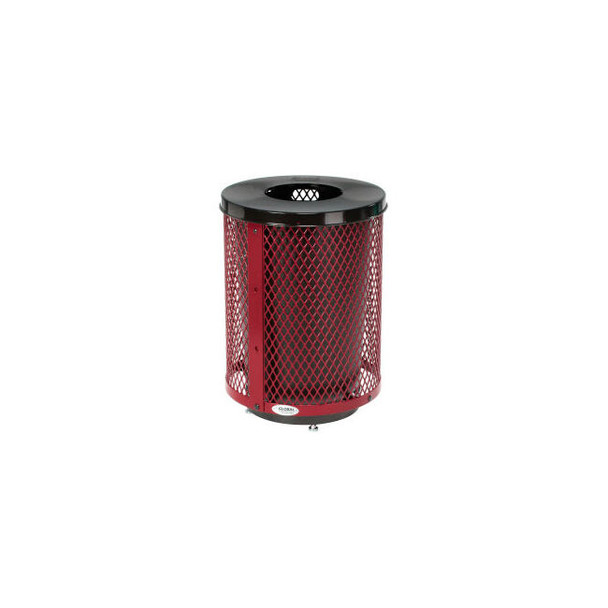 Global Industrial Outdoor Diamond Steel Trash Can With Flat Lid & Base 36 Gallon
