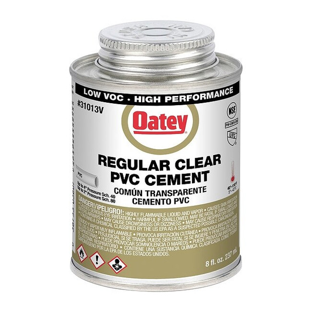Oatey Cement,Brush-Top Can,8 fl oz,Clear 31013V