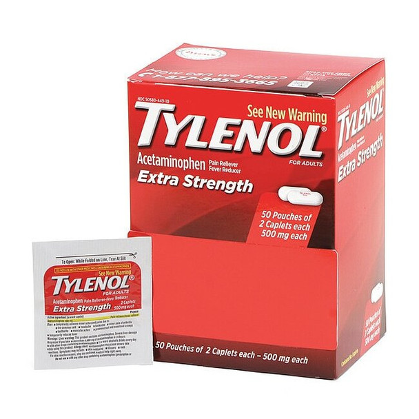 Tylenol Pain Relief,Tablet,500mg Size, 50PK 49733