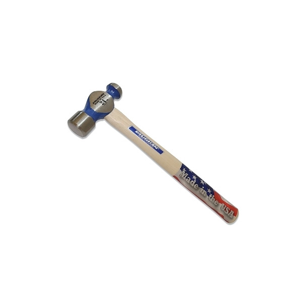 Commercial Ball Pein Hammer, Hickory Handle, 16 in, Forged Steel 40 oz Head