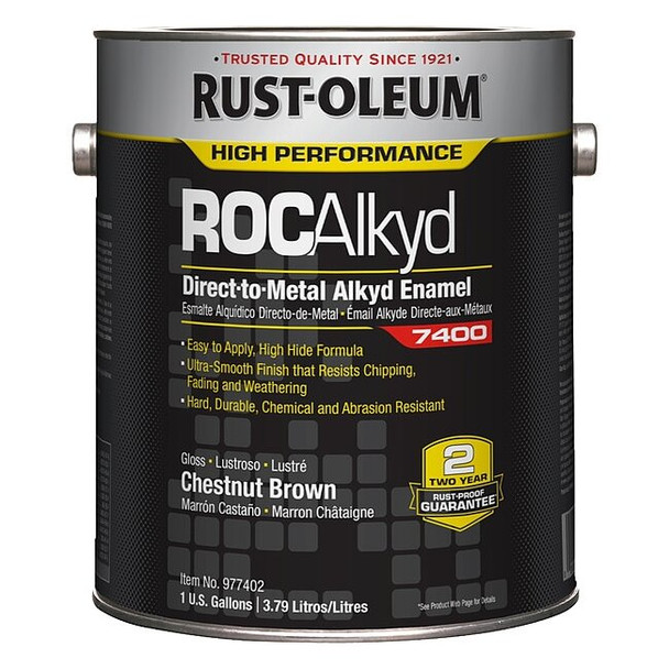 Interior/Exterior Paint, High Gloss, Oil Base, Chestnut Brown, 1 gal