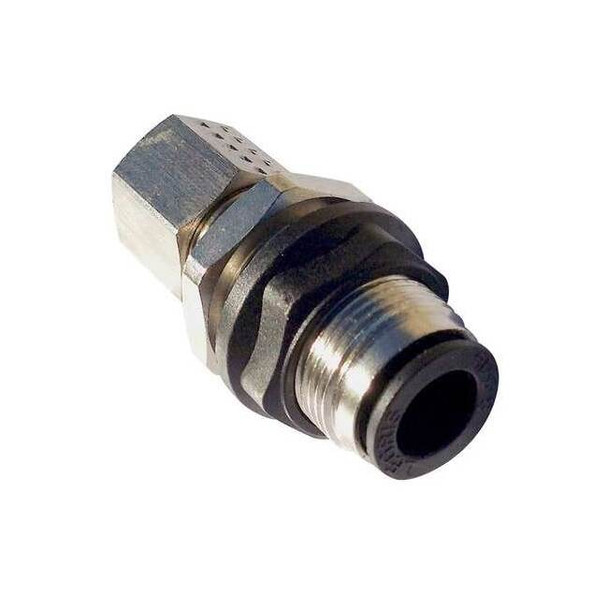 Legris Metric Push-to-Connect Fitting, Brass, Silver 3146 08 00