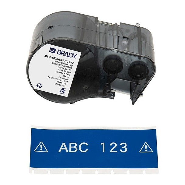 Brady Label/Ribbon Cartridge, Blue, 1-1/2 in W M5C-1500-595-BL-WT