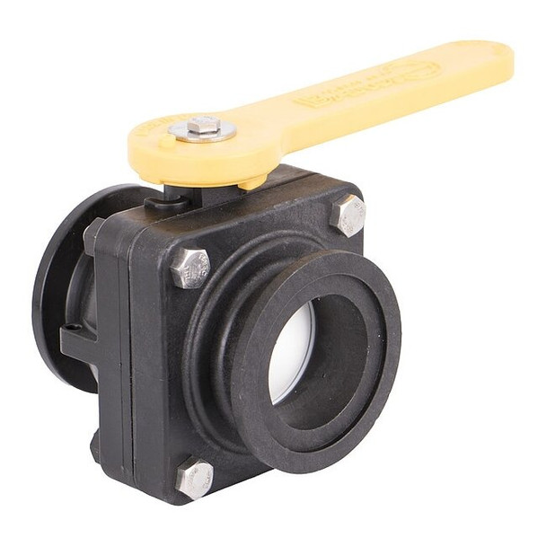 Banjo Manual 2-Way Ball Valve,Flange,Polypro MVS220CF