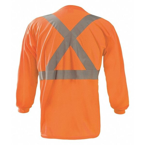 Occunomix Long Sleeve T-Shirt, 2, R, Polyester, Orange, 3XL LUX-LST2BX-O3X