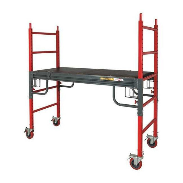 Portable Scaffold, Steel, 1,500 lb Load Capacity, 6 ft Platform Height