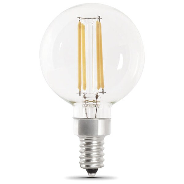 Feit Electric 5.5 W,G16-1/2,Candelabra Screw (E12),PK2 BPG1660927CAFIL/2/RP