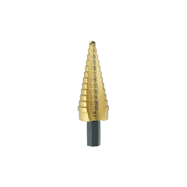 Unibit® Titanium Fractional Self-Starting, 3/16 in to 7/8 in, 12 Steps