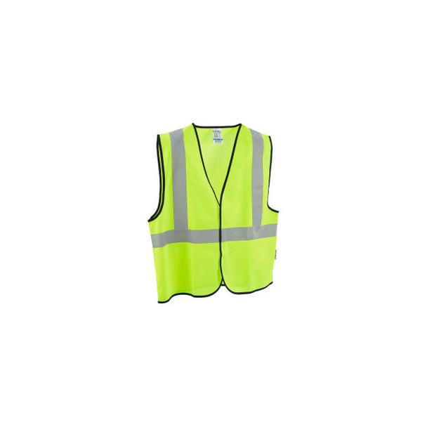 Global Industrial Class 2 Hi-Vis Safety Vest Solid Polyester Lime S/M