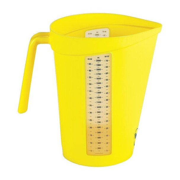 Vikan Measuring Cup,2 qt.,Polypropylene,Yellow 60006