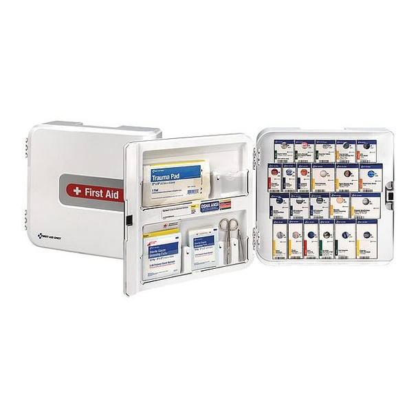 First Aid Kit and Housing, Plastic Cabinet, 261 Components, 50 People Served