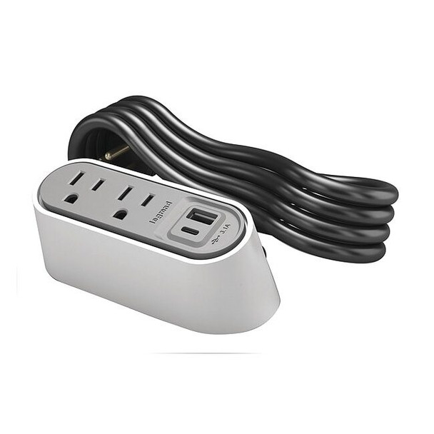 Legrand FurniturePowerOutlet,White,2Outlet,6ft WSPC220CWH
