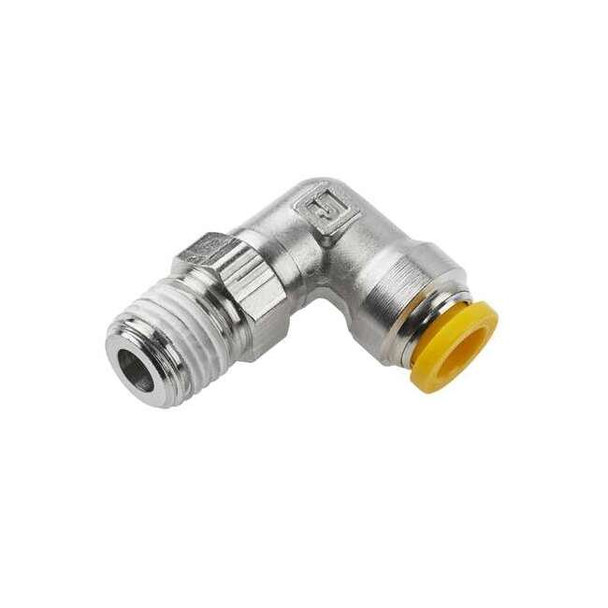Parker Metric Metal Push-to-Connect Fitting, Brass, Silver W169PLP-10M-8R