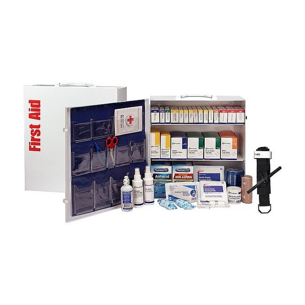 First Aid Kit and Housing, Metal Cabinet, 687 Components, 100 People Served