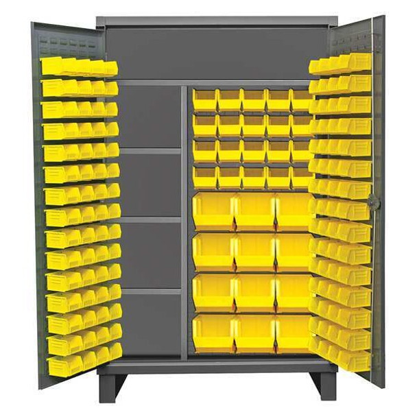 Durham Mfg Bin Cabinet,78"x48"x24",Gray,156YlwBns HDJC244878-156-4S95