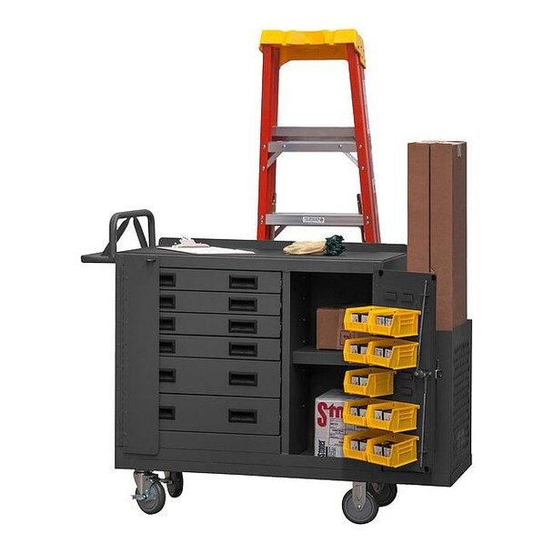 Durham Mfg Mobile Workbench,2000 lb,52-3/4inL,19inW 2211-DLP-6DR-RM-9B-95
