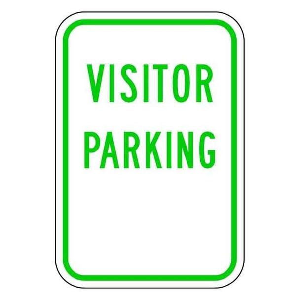 Lyle Visitor Parking Sign, 12" W, 18" H, English, Aluminum, White RP-074-12HA