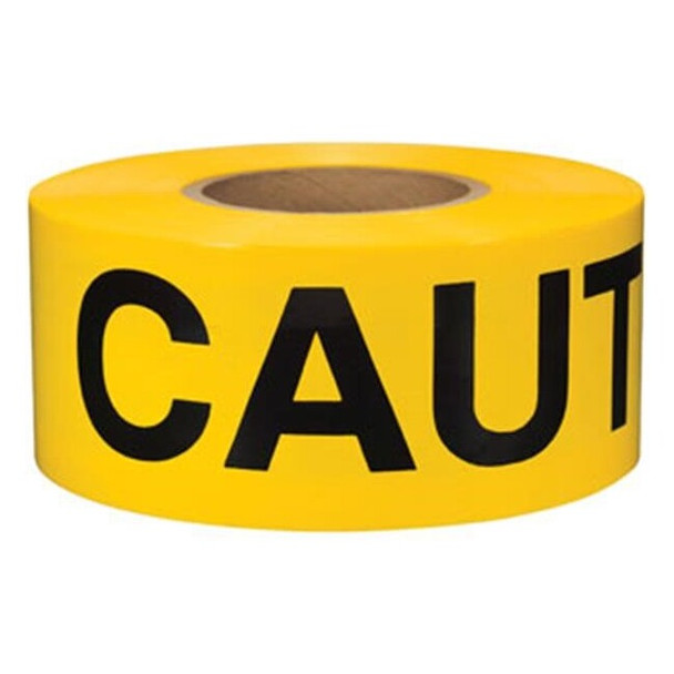 Presco Barricade Tape, 2 mil, "Caution", Yellow, 8/Case