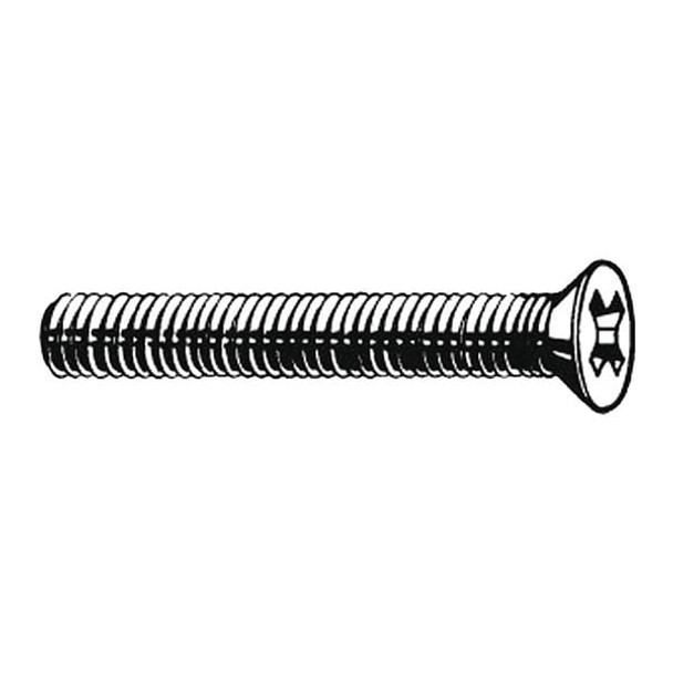 #10-24 x 1/2 in Phillips Flat Machine Screw, Plain Brass, 50 PK