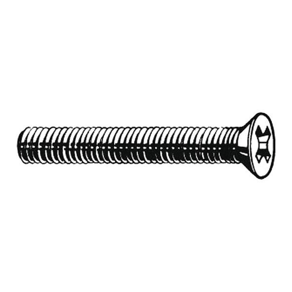 #10-24 x 1/2 in Phillips Flat Machine Screw, Plain Brass, 50 PK