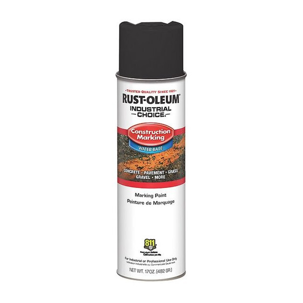 Rust-Oleum Construction Marking Paint, 17 oz., Black, Water -Based 359824