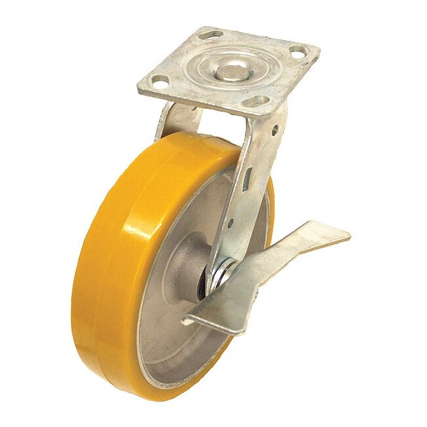 NSF-Listed Plate Caster,1100 lb. Ld Rating,Roller