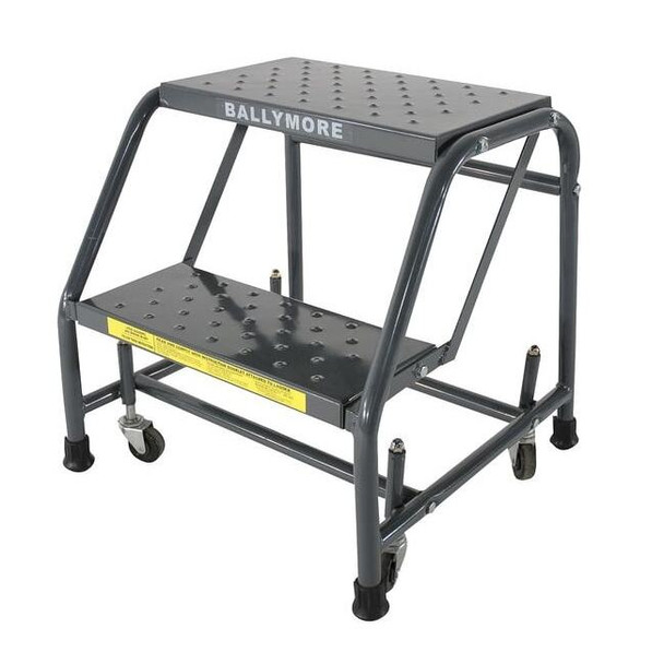 Ballymore 19 in H Steel Rolling Ladder, 2 Steps, 450 lb Load Capacity 218PSU