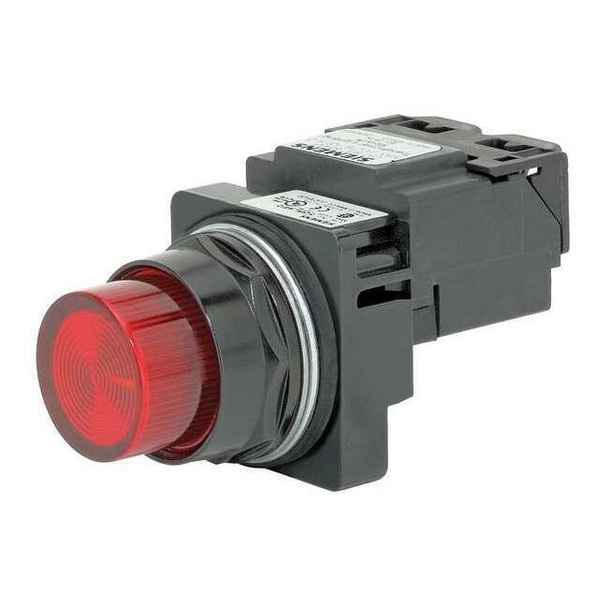 Siemens Pilot Light,Full Voltage,Red,120VAC/DC 52BL4E2