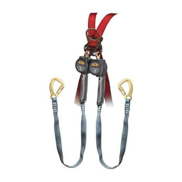 Workman(R) Self-Retracting Lifeline, 9 ft. Length, Carabiner, Steel, 2 Leg(s)