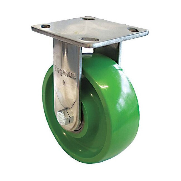 Manufacturer Varies Plate Caster,880 lb. Load,Green Wheel P21RX-U060K-14