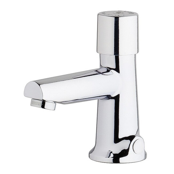Metering Single Hole Mount, 1 Hole Straight Spout Bathroom Faucet, Chrome plated