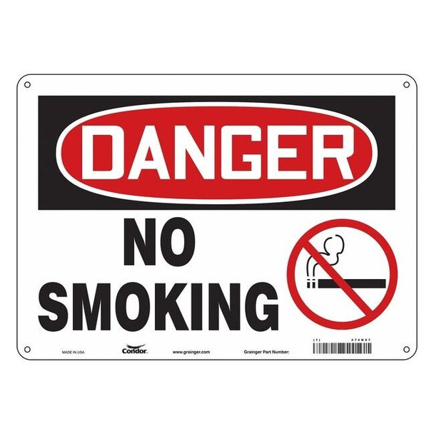 Safety Sign, 10" H, 14 in W,  Horizontal Rectangle, English, 474N97