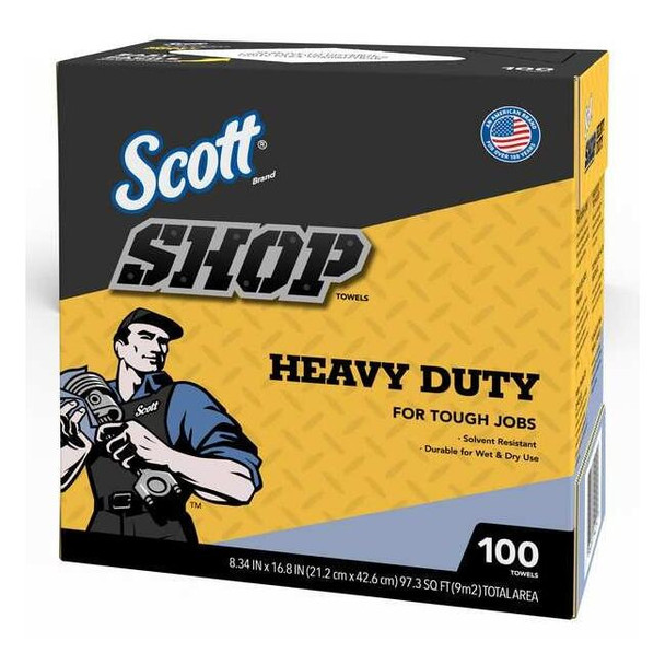 Scott Scott Dry Wipe, 10 Sheets, No Roll, Blue, 10 PK 54014