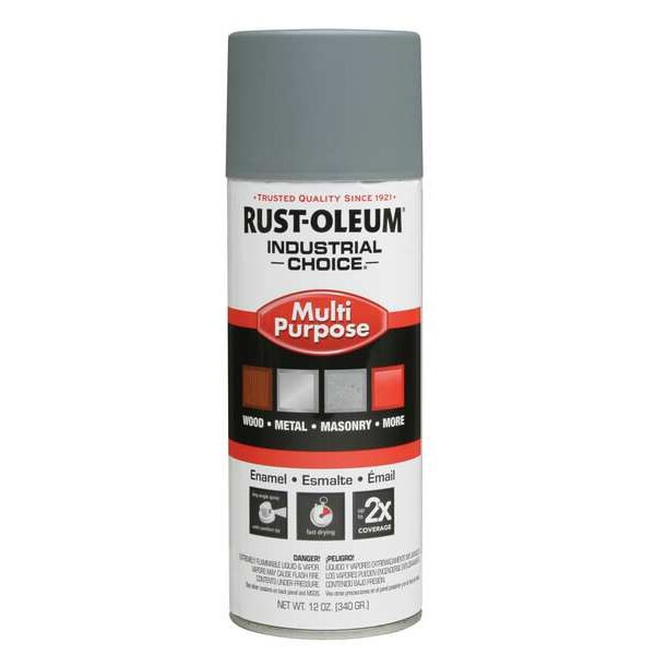 Rust-Oleum Spray Primer, Gray, Flat, Solvent, 12 oz 1680830V