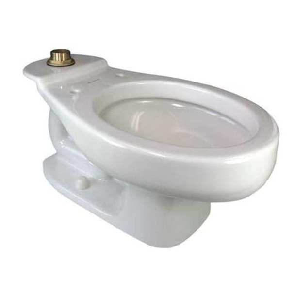 Toilet Bowl, 1.28 to 1.6 gpf, Flushometer, Floor Mount, Round, White
