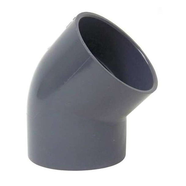 Plastic Supply 45 Degree Elbow, 4 in Duct Dia, Type I PVC, 7-1/8" L PVCED04