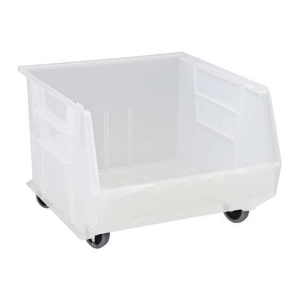 Hang & Stack Storage Bin, Polypropylene, Clear, 11 in H, 16 1/2 in W, 18 in L