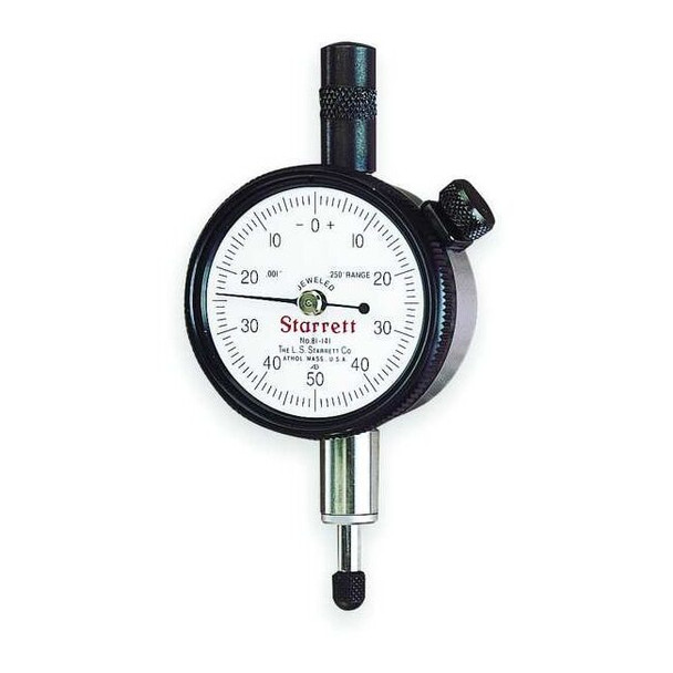 Starrett Dial Indicator,0 to 0.250 In,0-100 81-241J