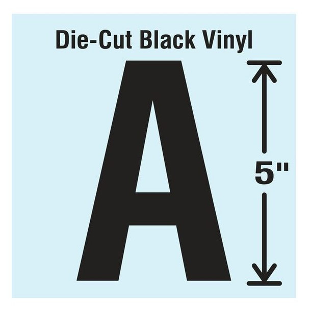 Stranco LetterLabel,Vinyl,5inH,2-3/4inW,PK10 DBV-5-A-10