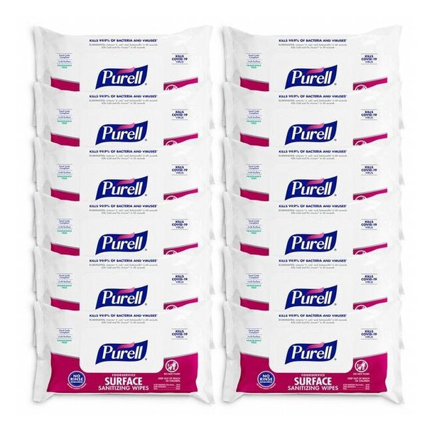Purell Surface Sanitizing Wipes,72 ct,PK12 9371-12