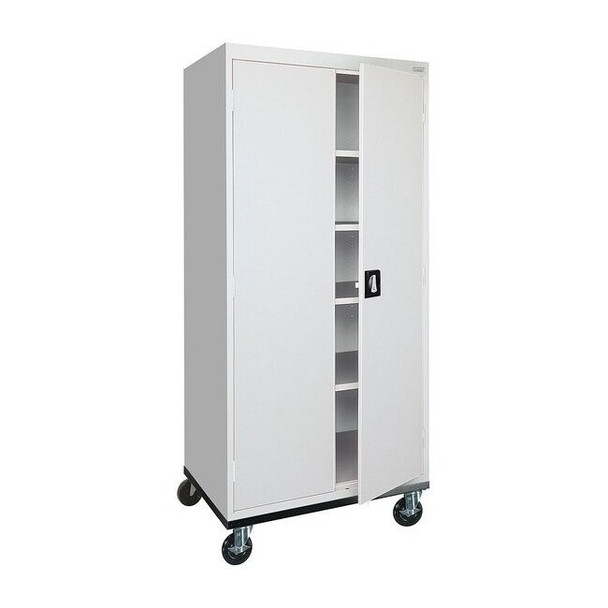 Heavy Duty Mobile Welded Steel Storage Cabinet, 36x24x72, Dove Gray
