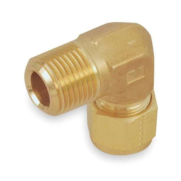 Parker Elbow, Brass, Comp. 1/4 in, MNPT 1/4 in 4-4 CBZ-B