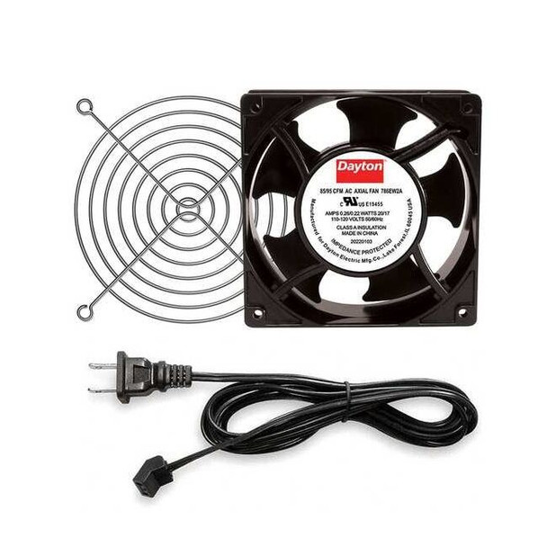 Dayton Square Axial Fan Kit, 120V AC, Cast Aluminum, 4 3/4 in W. 786EW2