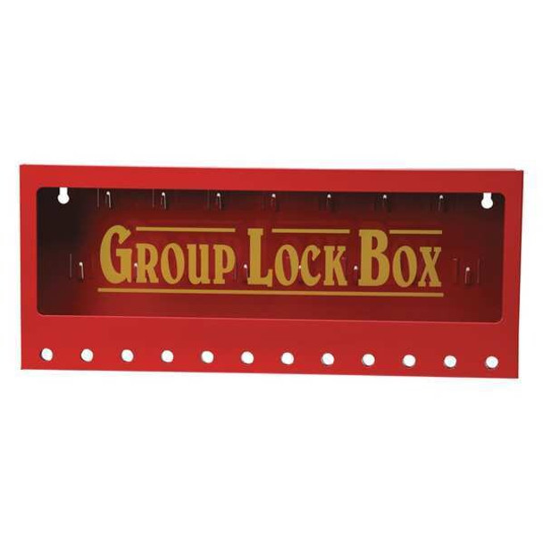Brady Group Lockout Box,12 Locks Max,Red 105715