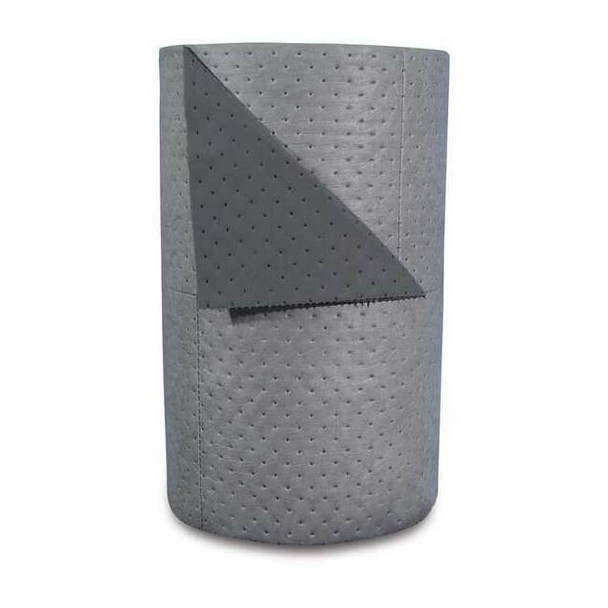 Brady Sorbent Roll, 63 gal, 30 in x 300 ft, Universal, Gray, Polypropylene HT303