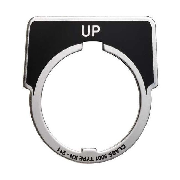 Schneider Electric LegendPlate,Up,Silver/Black,Half-Round 9001KN211