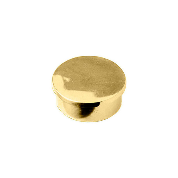 Lavi Industries End Cap Flush for 2"" Tubing Polished Brass