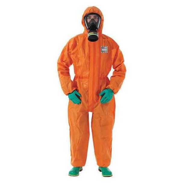 Ansell Chem Res Hooded Coverall, Taped, L, PK6 OR50-T-92-111-04