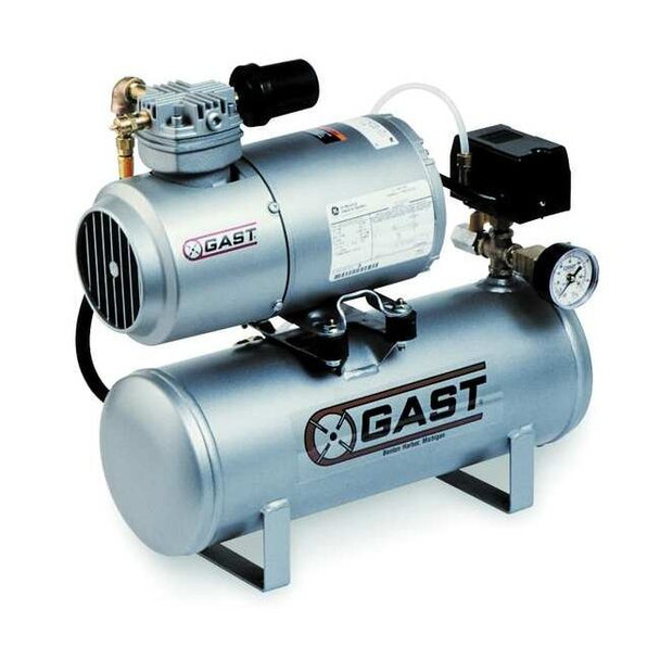 Gast Electric Air Compressor,Tank Mounted 1LAA-251T-M100X
